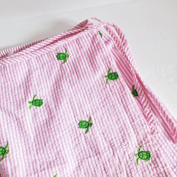 LILLY PULITZER Seersucker Turtle Wrap Skirt 14 - Picture 3 of 7